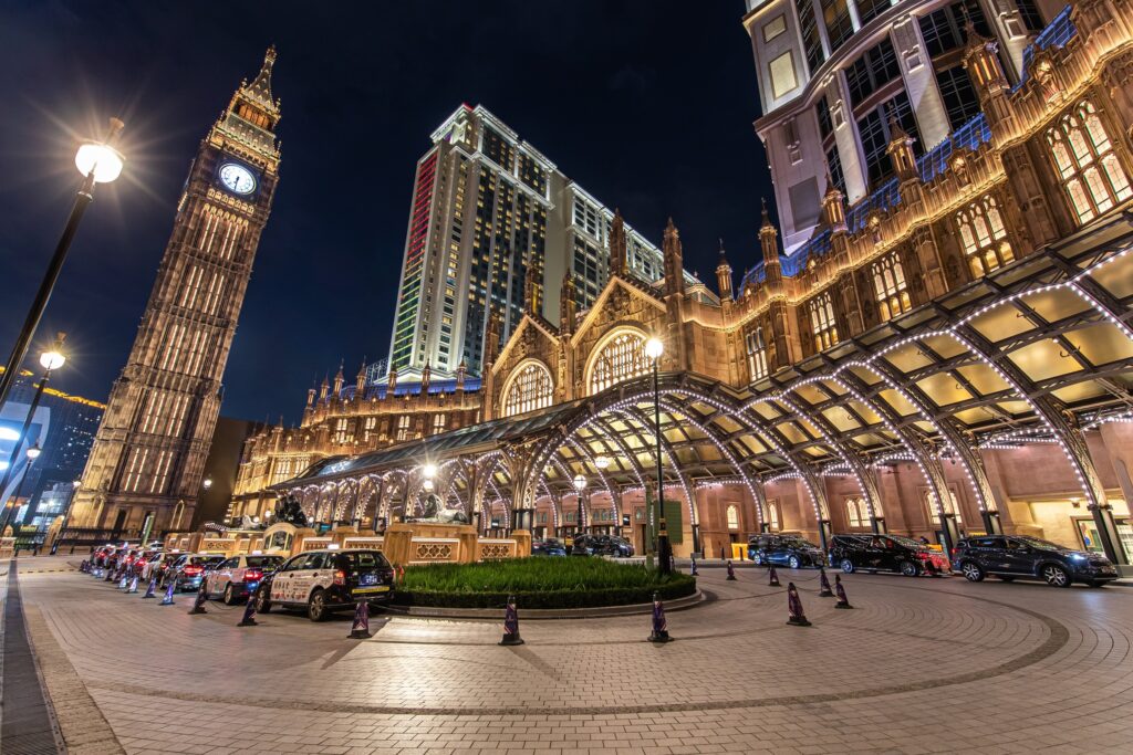 Exterior of the entrance to The Londoner Macao.