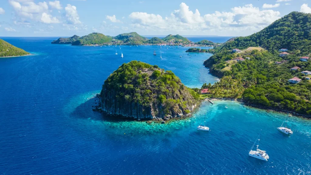 A panoramic view of an island in Guadeloupe.