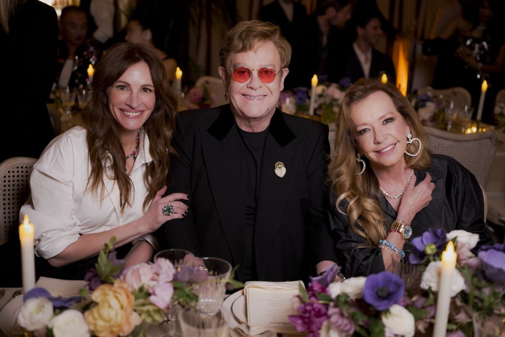 Julia Roberts, Elton John and Caroline at a dinner by Chopard 